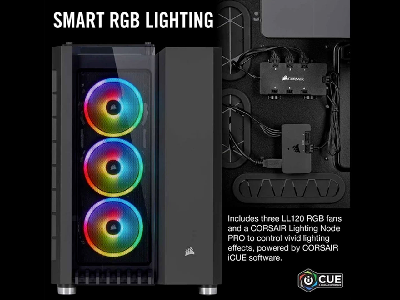 CORSAIR Crystal Series 680X RGB ATX High Airflow Tempered Glass Smart Case Black Cabinet