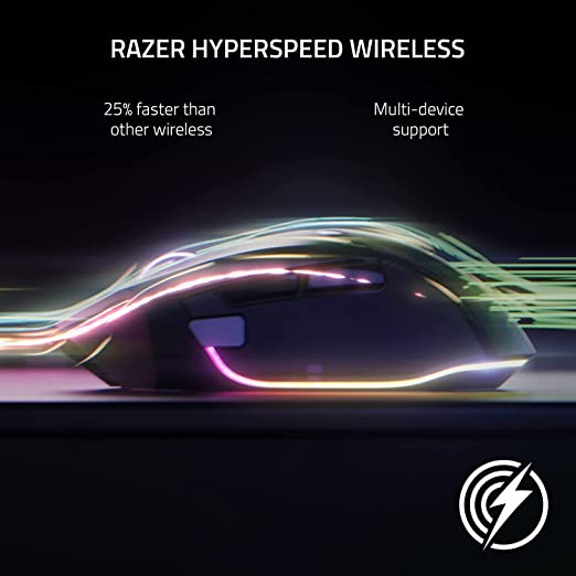 Razer Basilisk V3 Pro Customizable Wireless Gaming Mouse Classic Black Optical Switches Gen-3 HyperScroll Tilt Wheel 11 Programmable Buttons Focus Pro 30K Optical Sensor RZ01-04620100-R3A1-MOUSE-RAZER-computerspace