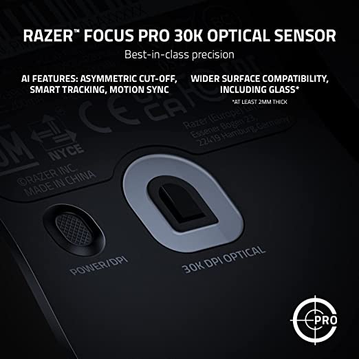 Razer Viper V2 Pro Hyperspeed Wireless Optical Gaming Mouse 58g Ultra Lightweight with 30000 DPI 80hr Battery USB Type C Cable Included Black RZ01-04390100-R3A1-MOUSE-RAZER-computerspace