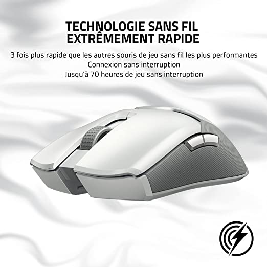Razer Viper Ultimate Hyperspeed Lightest Wireless Gaming USB Mouse with RGB Charging Dock 8 Programmable Buttons 20,000 DPI Optical Sensor Chroma RGB Lighting Mercury RZ01-03050400-R3M1-MOUSE-RAZER-computerspace