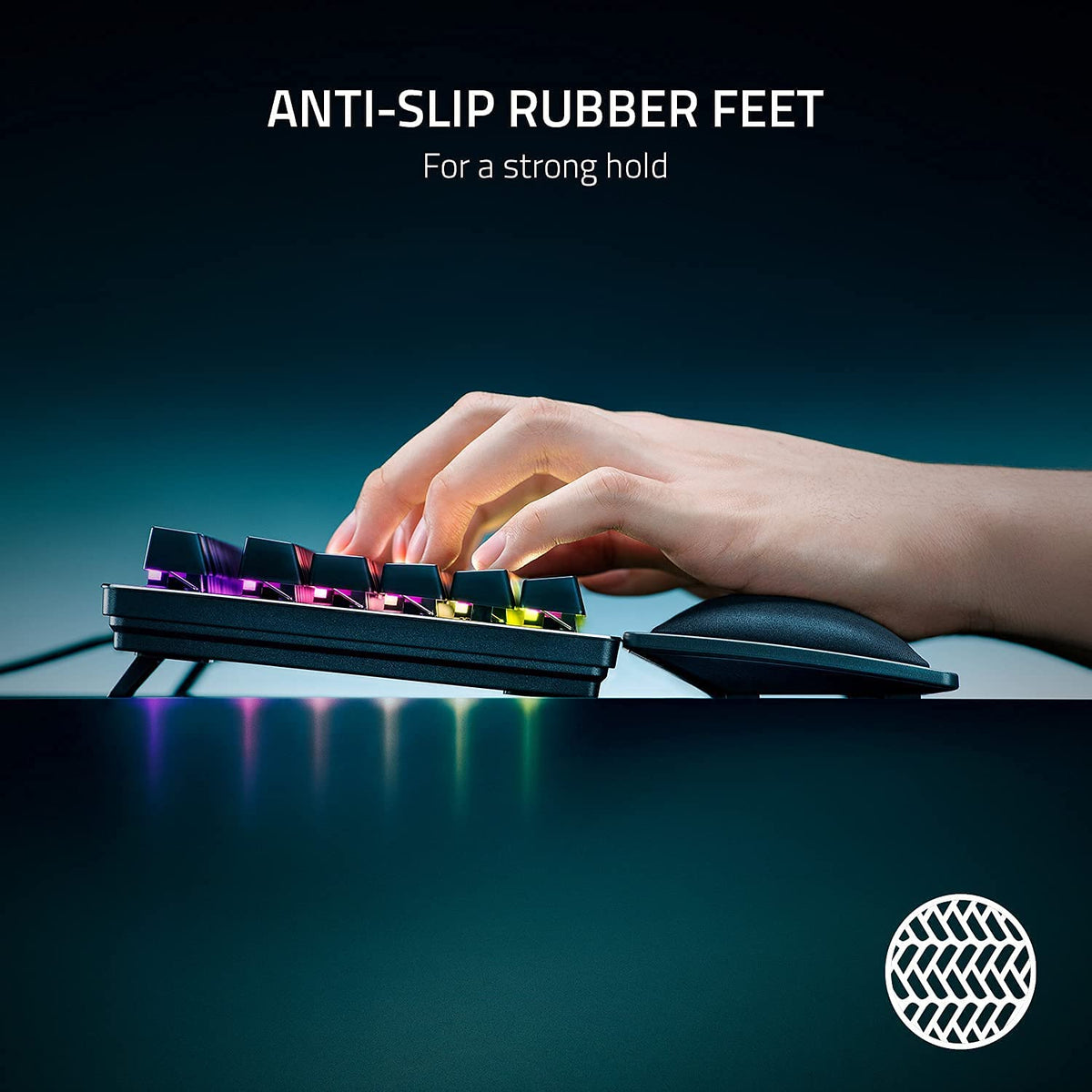 Razer Ergonomic Wrist Rest for Tenkeyless Keyboards Plush Leatherette Memory Foam Cushion Anti-Slip Rubber Feet RC21-01710100-R3M1-KEYBOARD-RAZER-computerspace