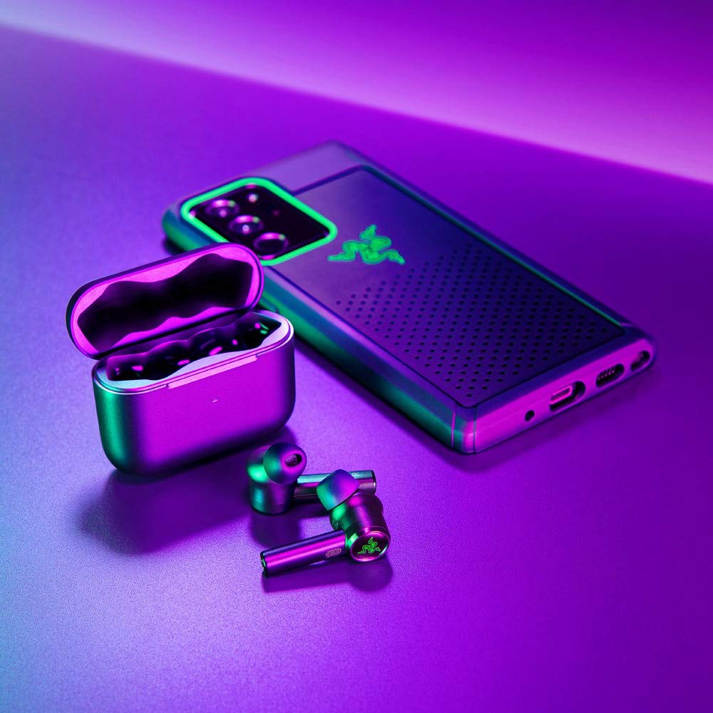 Razer Hammerhead True Wireless Pro Bluetooth Gaming in Ear Earbuds Advanced Hybrid Active Noise Cancellation 60ms Low Latency Touch Enabled 20 Hr Battery Life Classic Black RZ12-03440100-R3A1-Earbuds-RAZER-computerspace