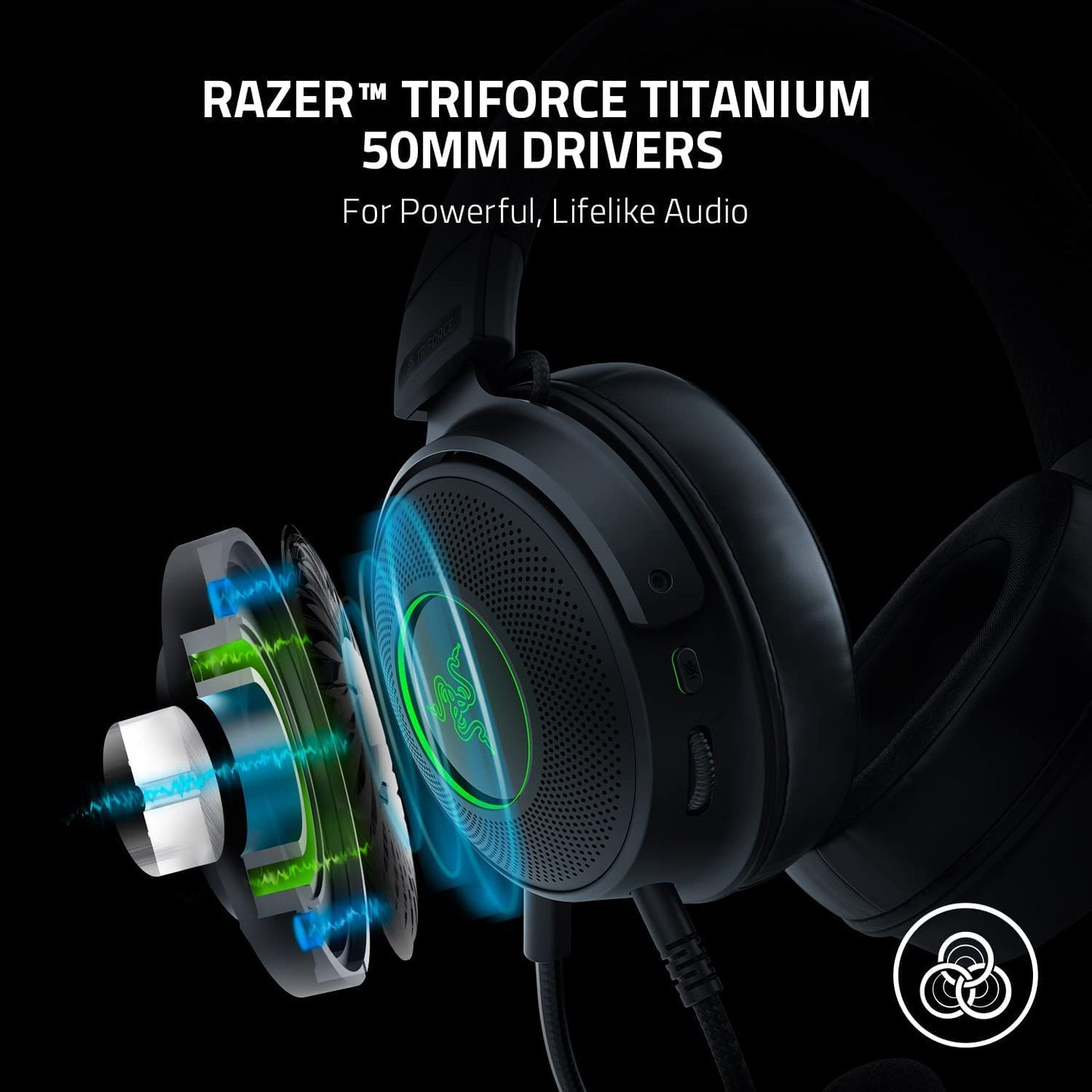 Razer Kraken V3 Wired USB Gaming Headset - RZ04-03770200-R3M1-Headsets-RAZER-computerspace