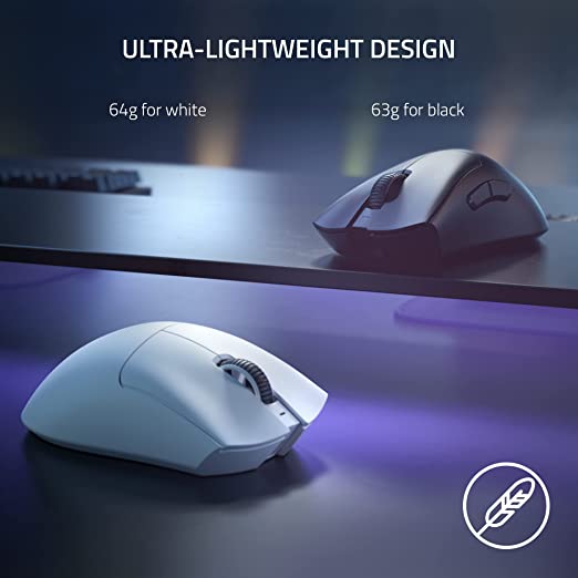 Razer DeathAdder V3 Pro Wireless Gaming Mouse White Ultra Lightweight Focus Pro 30K Optical Sensor Optical Switches Gen-3 HyperSpeed Wireless 5 Programmable Buttons RZ01-04630200-R3A1-MOUSE-RAZER-computerspace