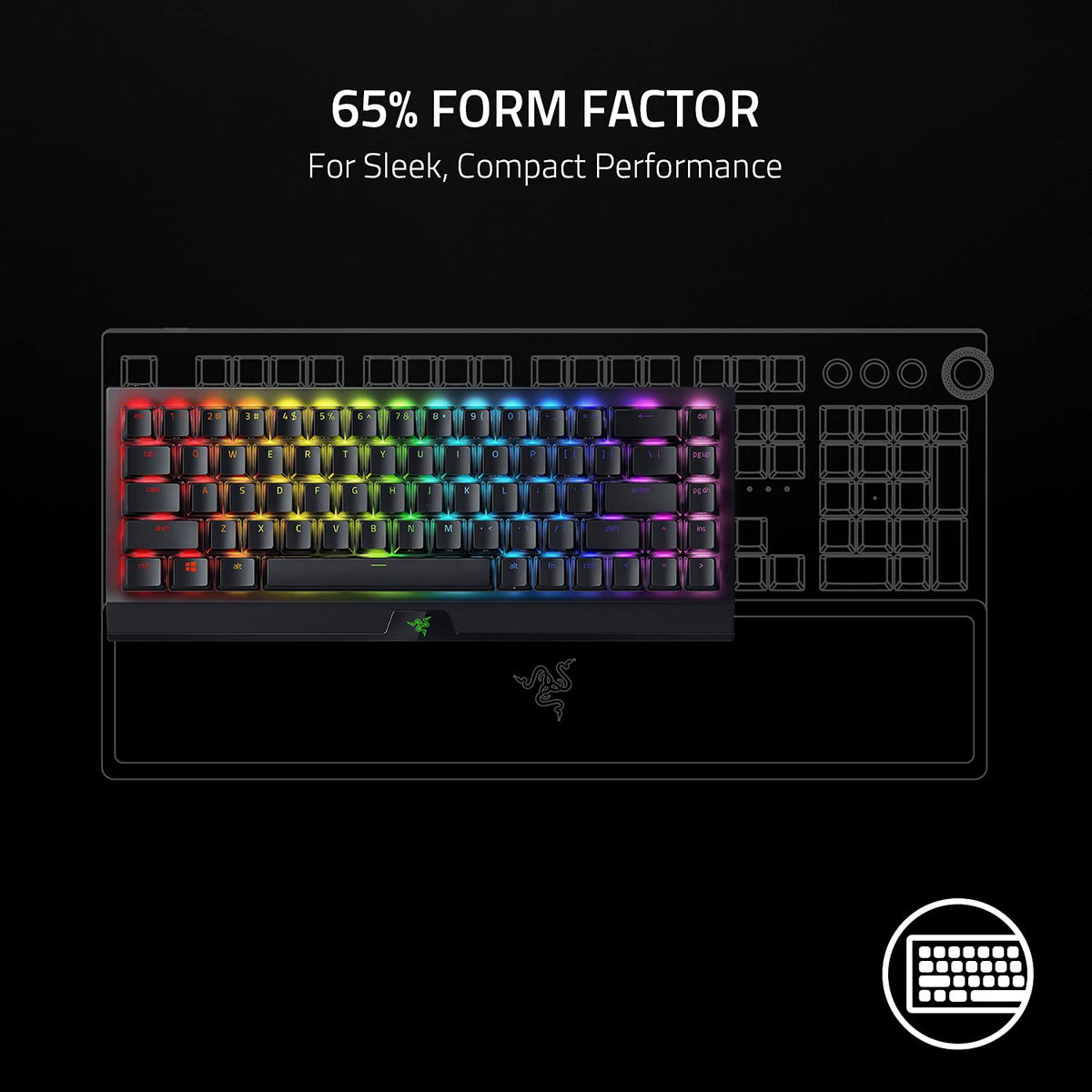 Razer BlackWidow V3 Mini Hyperspeed - 65% Wireless Mechanical Gaming Keyboard (Yellow Switch) RZ03-03890100-R3M1-RAZER-Yellow Switches-computerspace