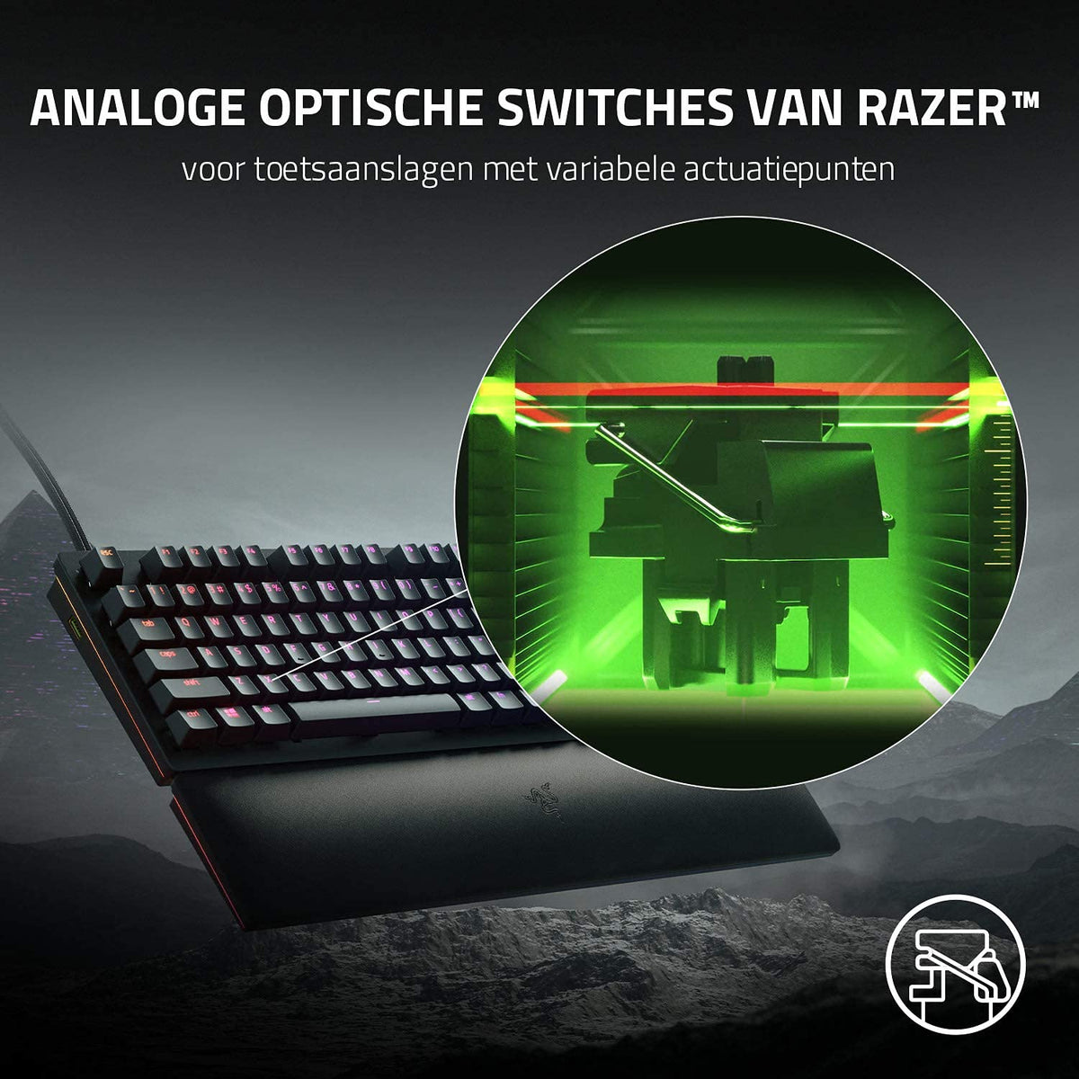 Razer Huntsman V2 Analog Gaming Keyboard Analog Optical Switches, Powered Chroma RGB Full Siz Black RZ03-03610100-R3M1-KEYBOARD-RAZER-computerspace