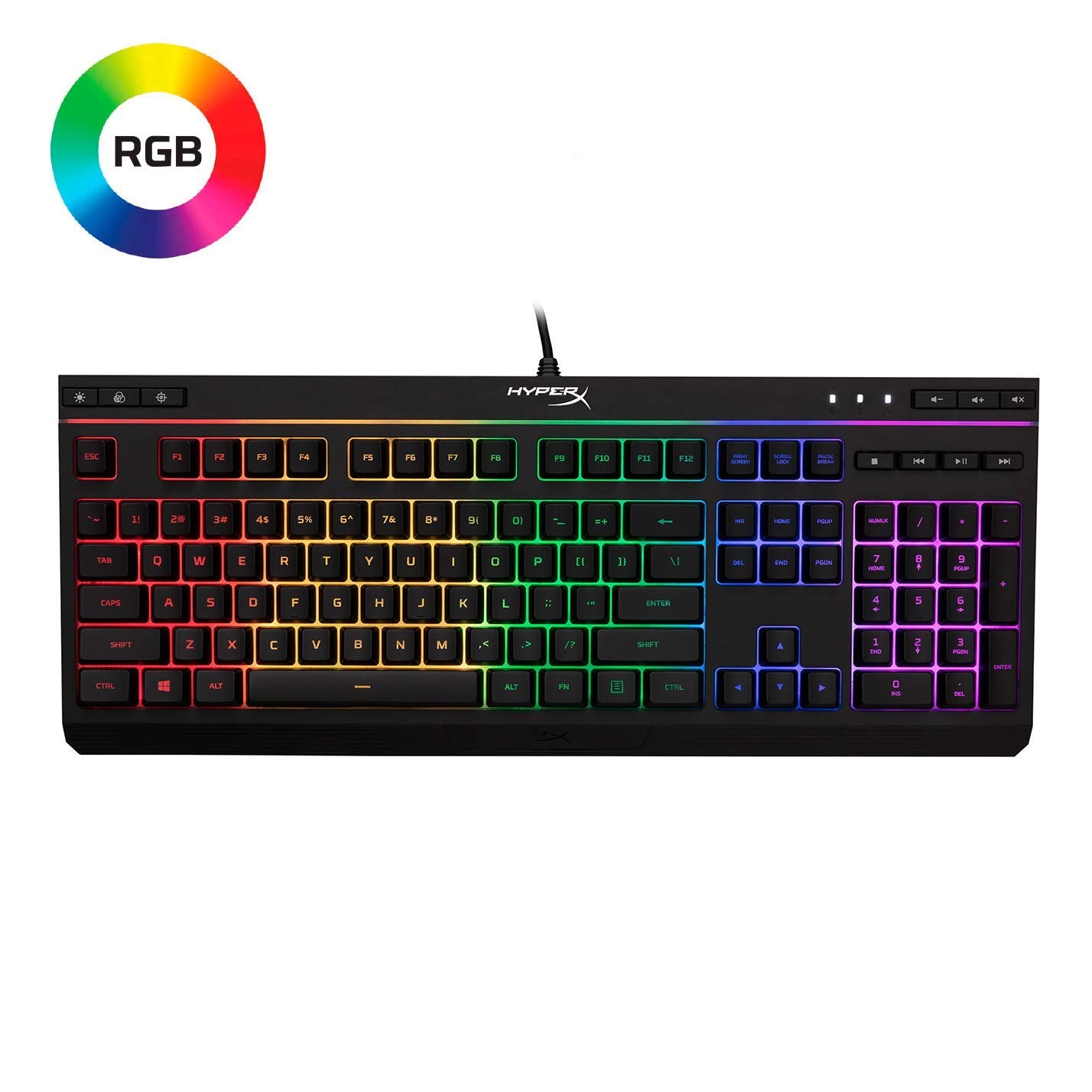 HyperX Alloy HX-KB5ME2-US Core RGB Membrane Gaming Keyboard (Black)