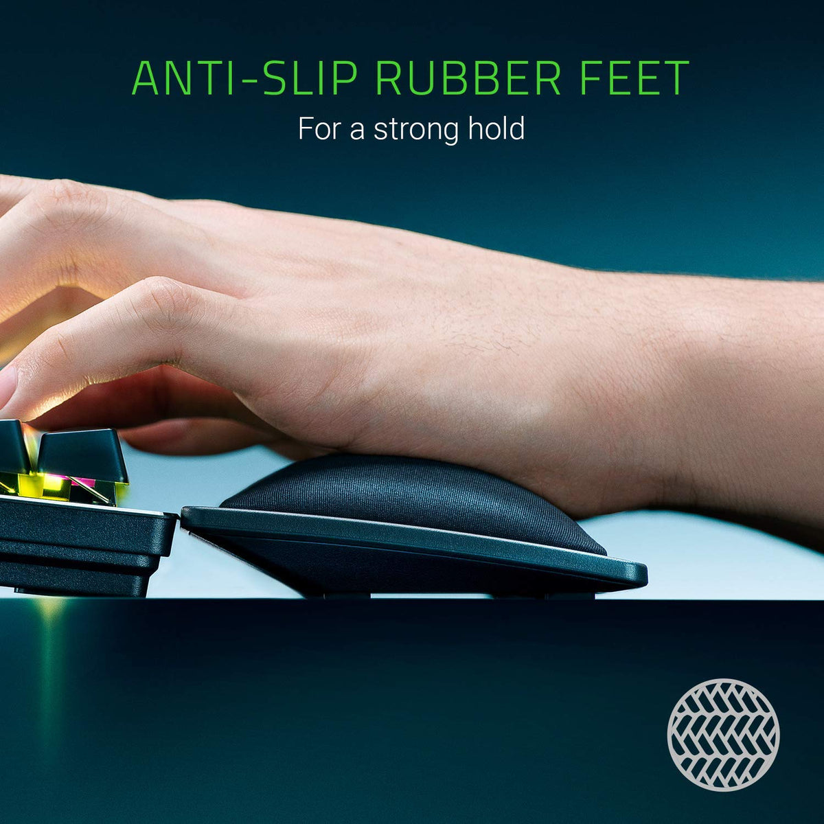 Razer Ergonomic Wrist Rest for Full-Sized Keyboards Anti-Slip Rubber Base Angled Incline Classic Black RC21-01470200-R3M1-Keyboards-RAZER-computerspace