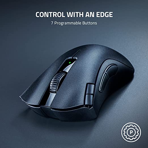 Razer Bluetooth DeathAdder V2 X Hyper Speed Award Winning Ergonomic Design with 16000 DPI Ultra-Fast Hyper Speed Wireless Ergonomic Gaming Mouse 235hr Battery Life RZ01-04130100-R3A1 Black-MOUSE-RAZER-computerspace
