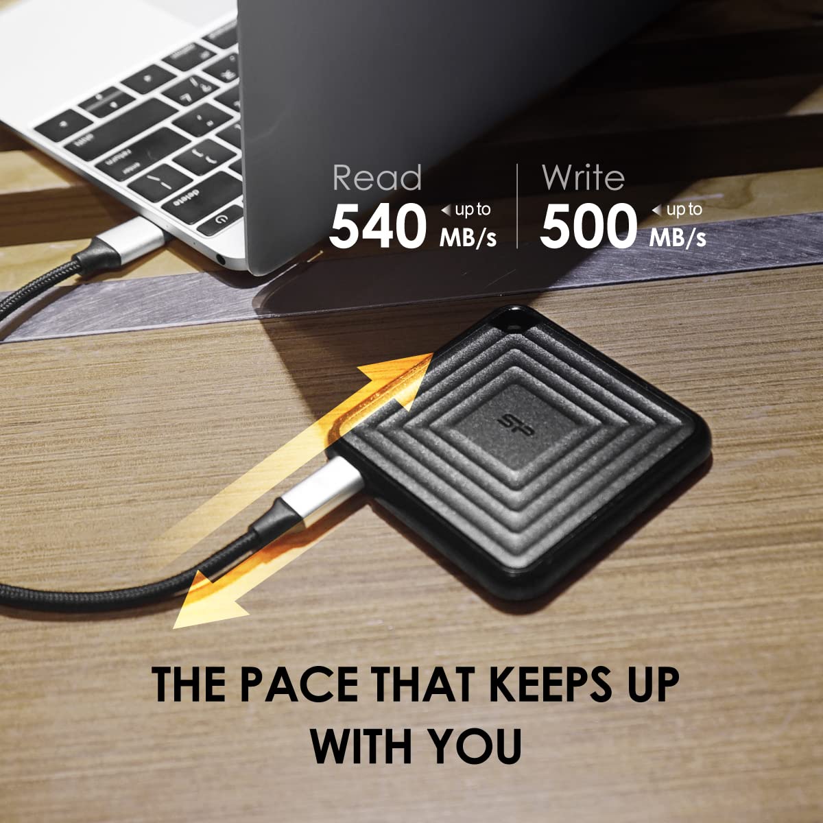 Silicon Power Portable SSD, Compact Pocket-Size USB 3.2 Gen 2 External Solid State Drive, Up to 540MB/s, PC60 Series-Portable SSD-Silicon Power-computerspace