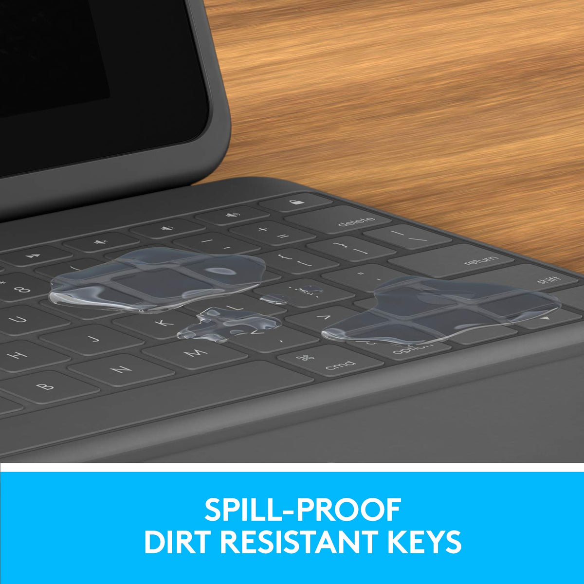 Logitech Rugged Folio for iPad (7th, 8th, & 9th Generation) Protective Keyboard Case with Smart Connector and Durable Spill-Proof Keyboard, 25.91 cm (10.2"), QWERTY UK English Layout - Black-computerspace-computerspace