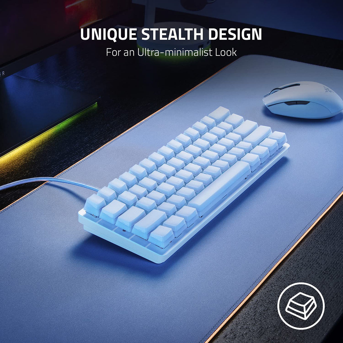 Razer Phantom Keycap Upgrade Set Unique Stealth Design Translucent Sides Bottom Lasered Legends Keycap Removal Tools & Stablizers Universal Compatiability White RC21-01740200-R3M1-KEYBOARD-RAZER-computerspace