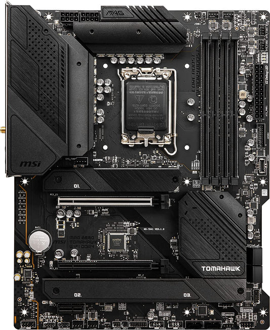 MSI MAG B660 Tomahawk WiFi DDR4 Gaming Motherboard (ATX, 12th Gen Intel Core, LGA 1700 Socket, DDR4, PCIe 4, 2.5G LAN, M.2 Slots, Wi-Fi 6)-Motherboard-MSI-computerspace