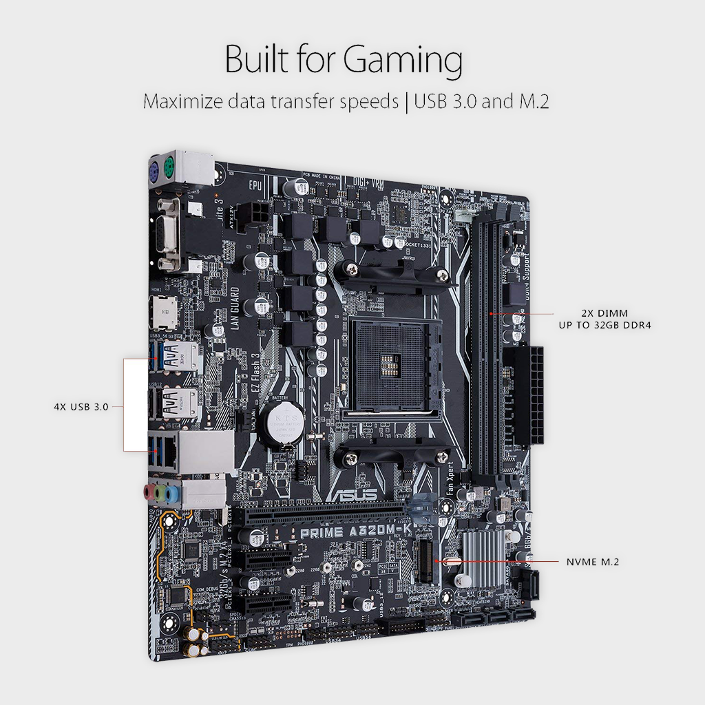Asus PRIME A320M-K AM4 Motherboard