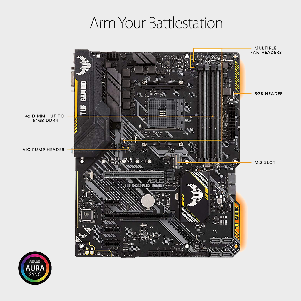 ASUS TUF B450 PLUS Gaming Motherboard
