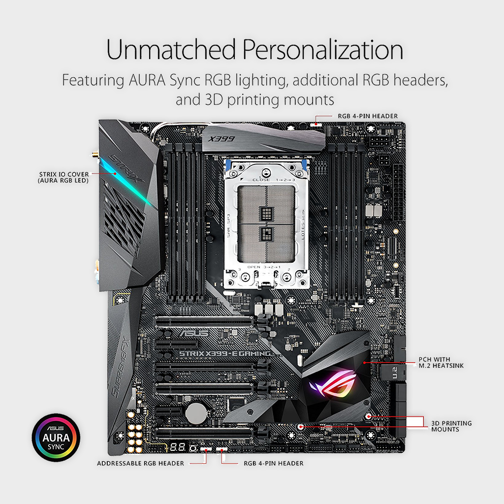 ASUS ROG STRIX X399-E GAMING AMD RYZEN THREADRIPPER MOTHERBOARD