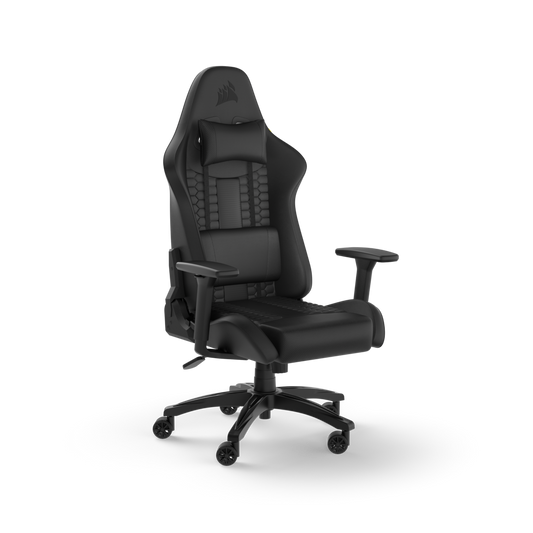Corsair TC100 RELAXED Gaming Chair-Gaming Chair-Corsair-Black/Black-Leatherette-computerspace