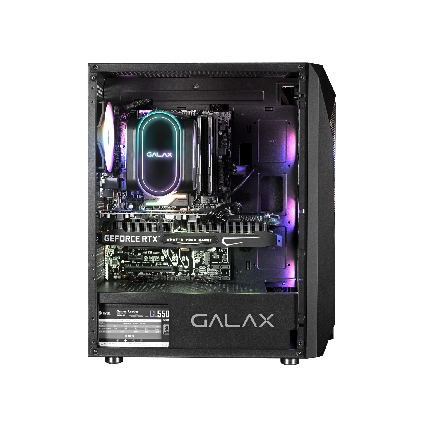 GALAX Revolution 05 RGB Cabinet, Mid Tower, Color Black and White-Cabinets-Galax-computerspace