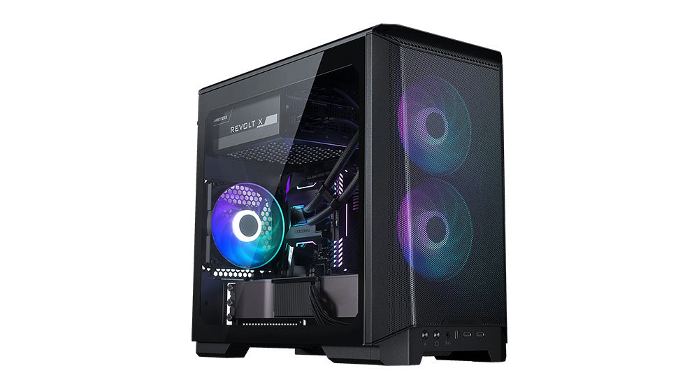 Phanteks Eclipse P200 Mini ITX, Tempered Glass, 2x 120mm DRGB fans DRGB, Black Cabinet-Cabinets-Phanteks-computerspace