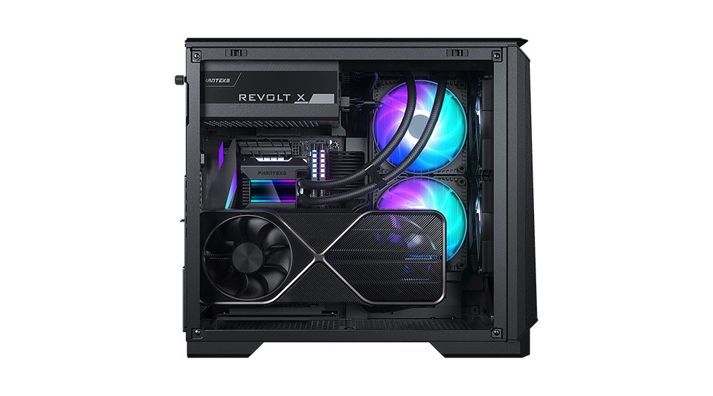 Phanteks Eclipse P200 Mini ITX, Tempered Glass, 2x 120mm DRGB fans DRGB, Black Cabinet-Cabinets-Phanteks-computerspace