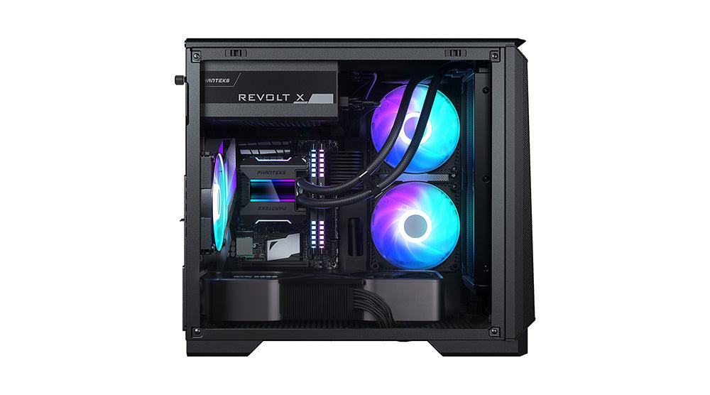 Phanteks Eclipse P200 Mini ITX, Tempered Glass, 2x 120mm DRGB fans DRGB, Black Cabinet-Cabinets-Phanteks-computerspace