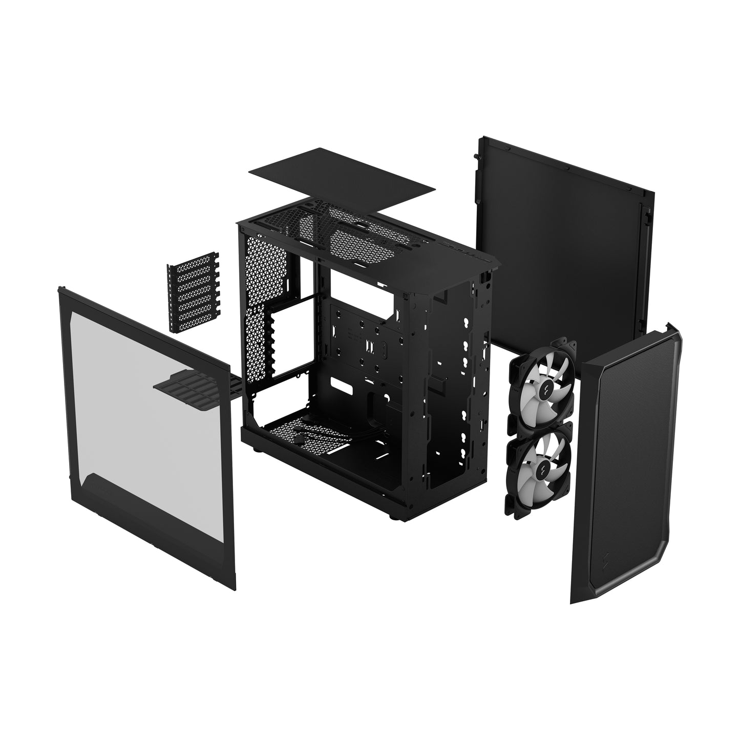 Fractal Focus 2 RGB Black TG Clear Cabinet-CABINETS-Fractal-computerspace