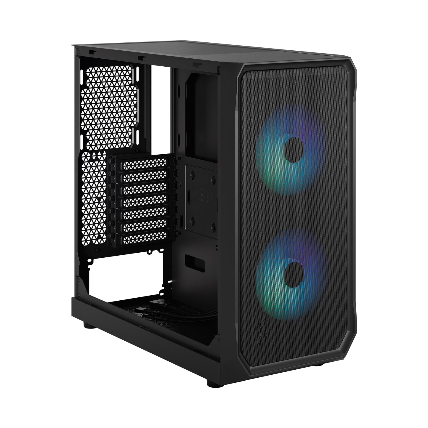 Fractal Focus 2 RGB Black TG Clear Cabinet-CABINETS-Fractal-computerspace