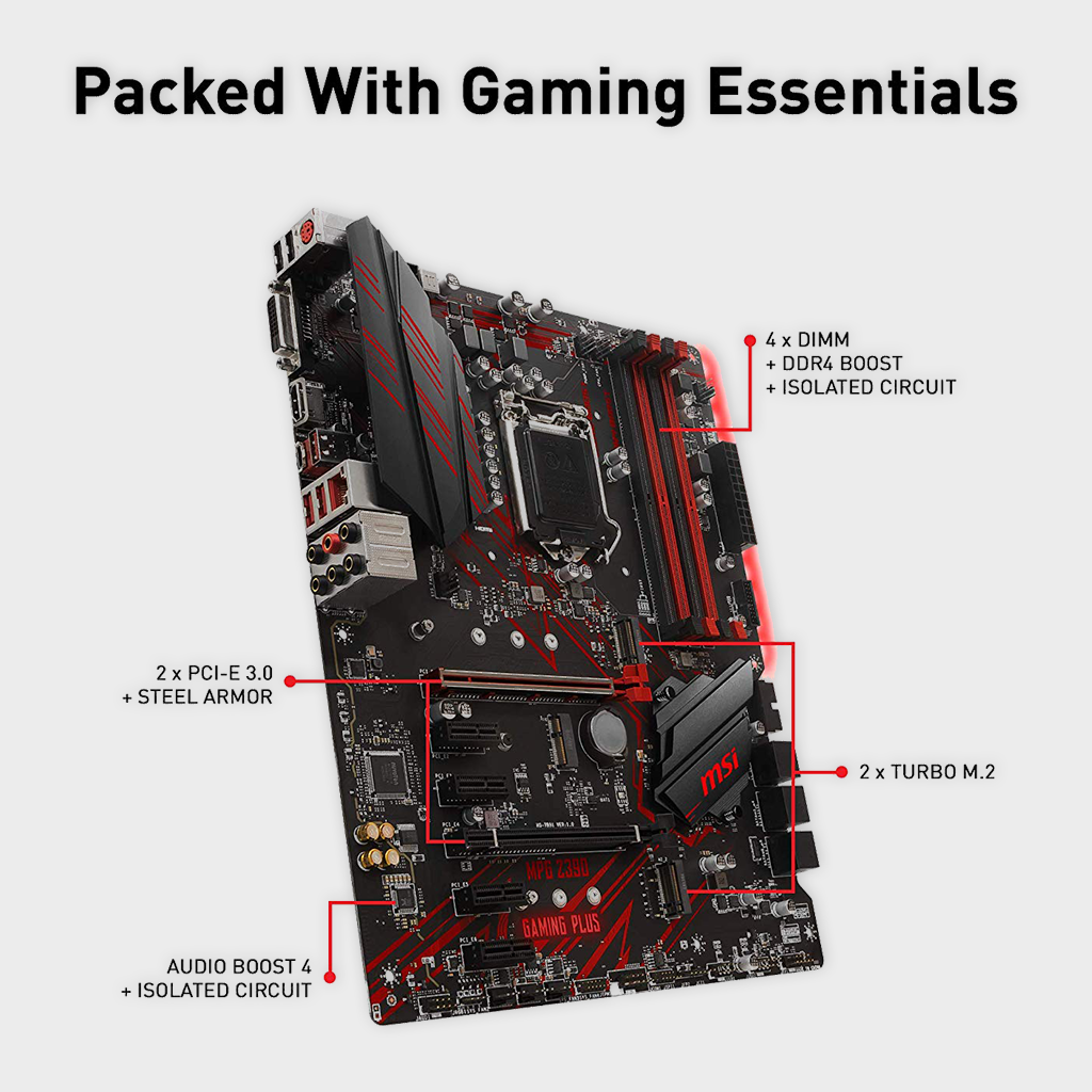 MSI MPG Z390 Gaming Plus LGA1151 Gaming Motherboard