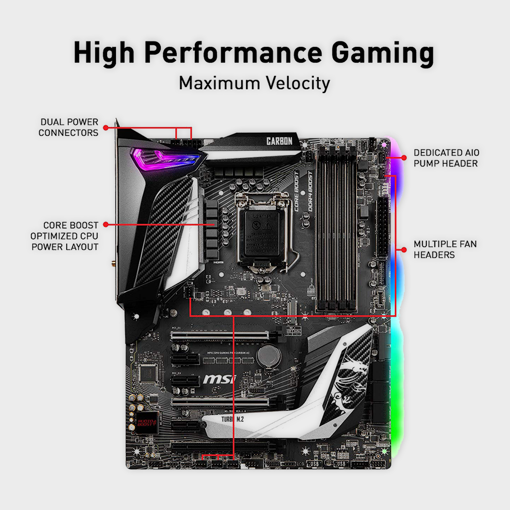 MSI MPG Z390 Gaming PRO Carbon wifi LGA 1151 Gaming Motherboard