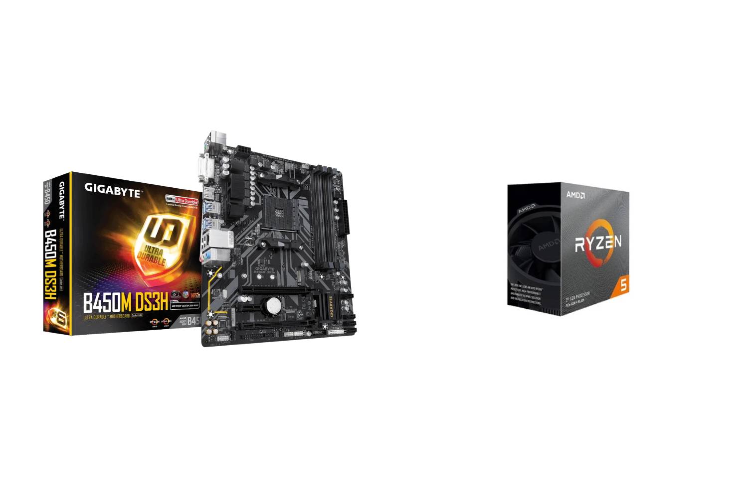 AMD 3400g CPU + Gigabyte B450M DS3H Motherboard Kit