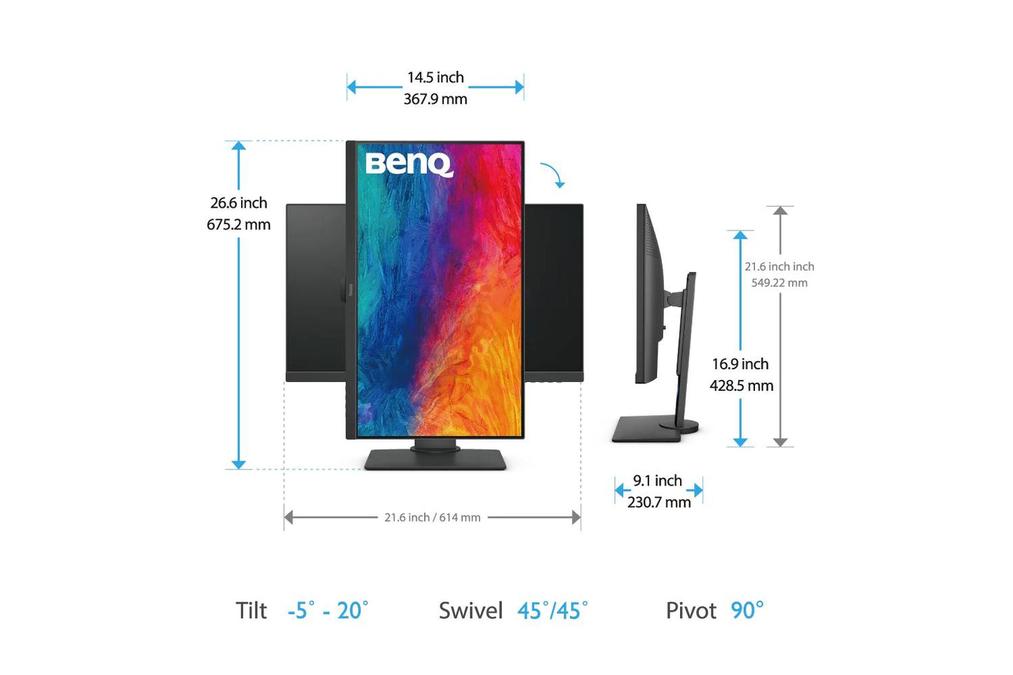 BenQ 27” 2K QHD Monitor, Commercial/Graphics Design, Video Editing | PD2705Q-Monitor-BenQ-computerspace