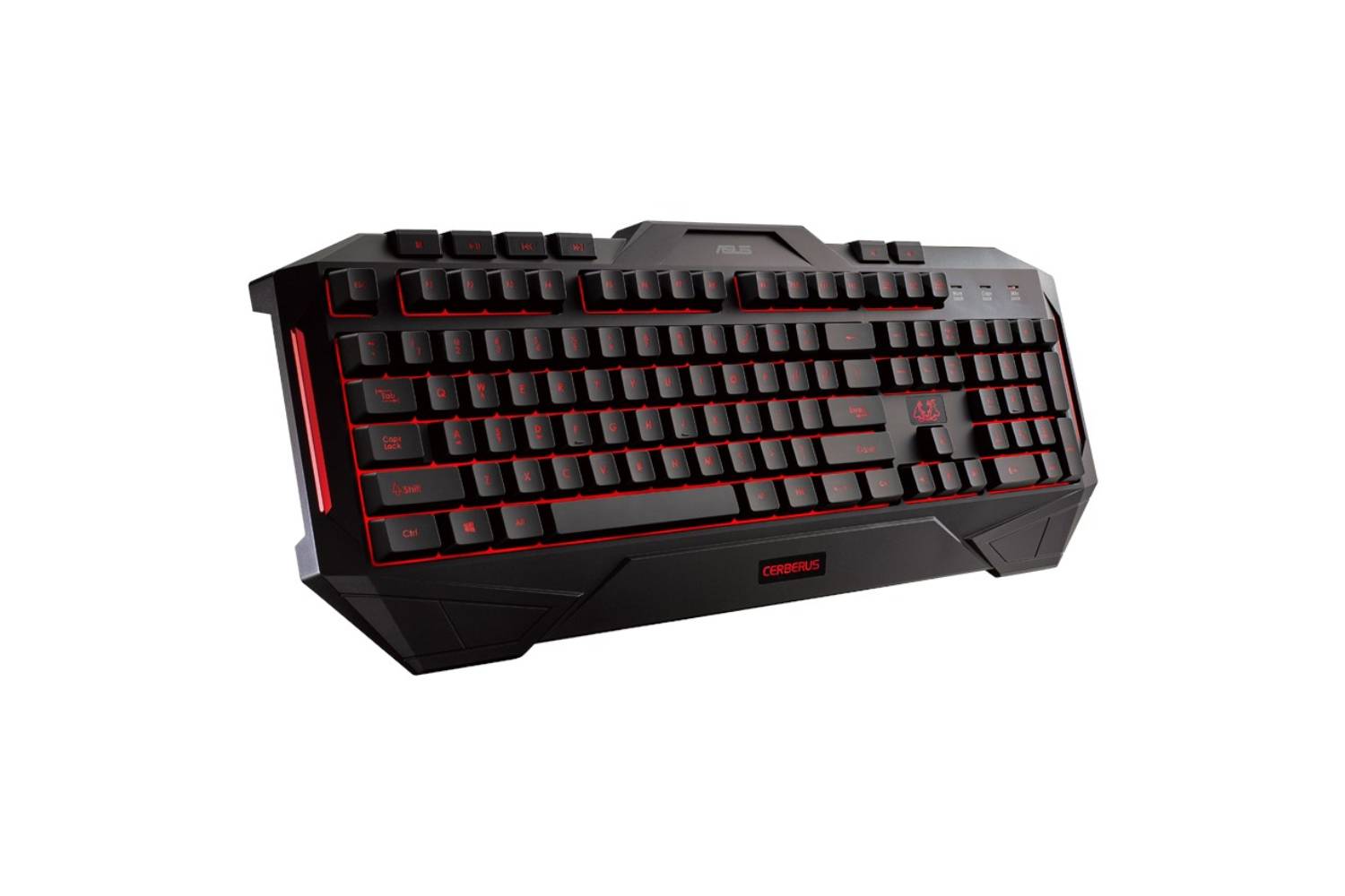 Asus Cerberus LED backlit USB gaming keyboard with splash-proof design