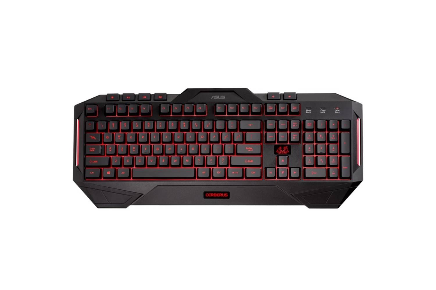 Asus Cerberus LED backlit USB gaming keyboard with splash-proof design