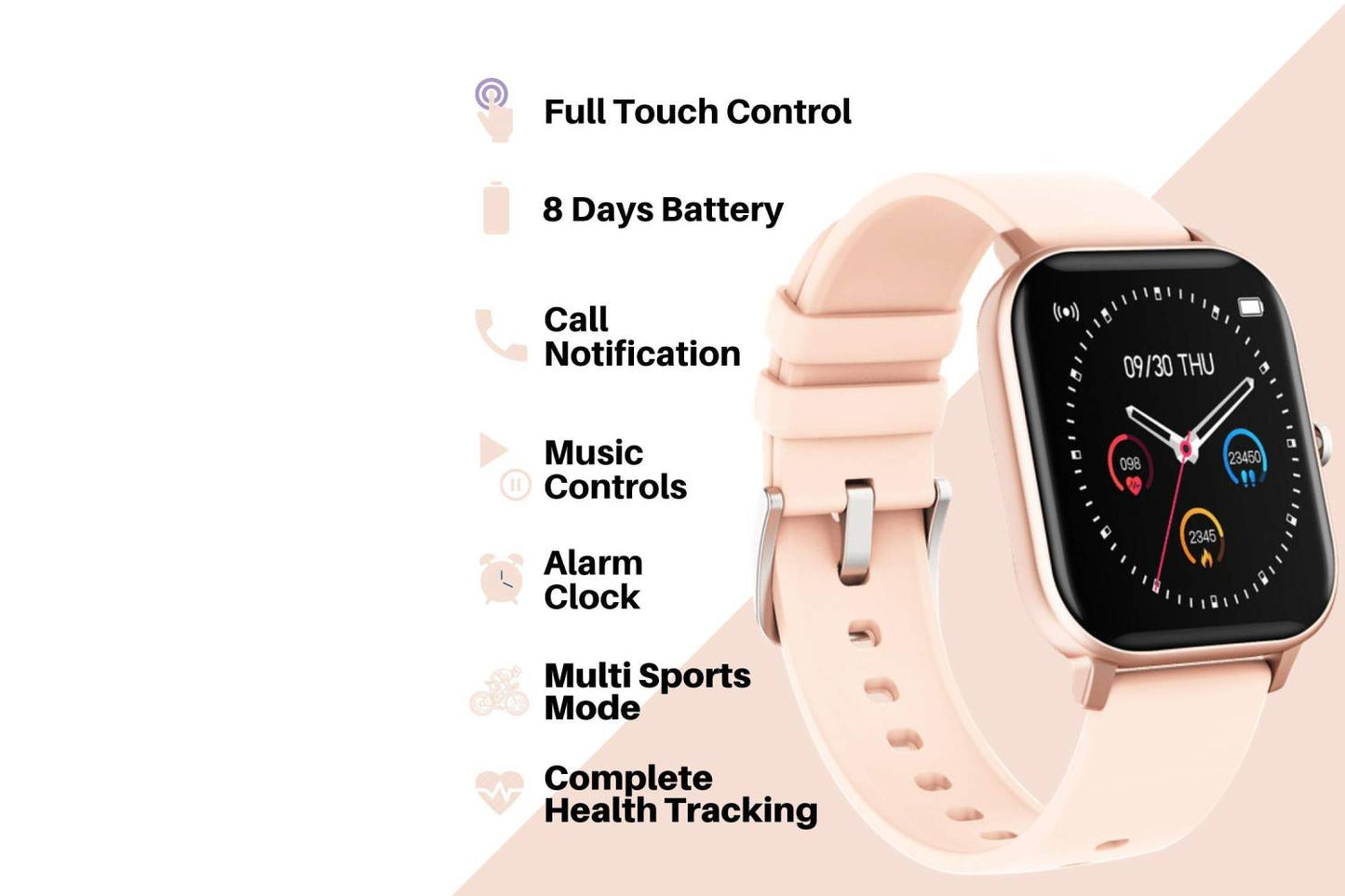 Fire-Boltt Full Touch Smart Watch 1’4 inch HD - Gold