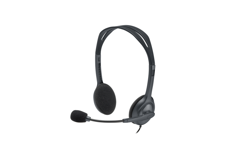 Logitech H111 Wired On-Ear Headset with Noise-Cancelling Mic (Black)