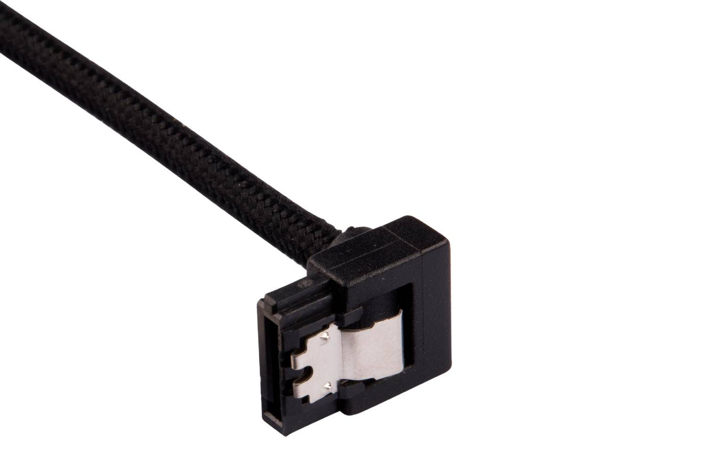 Corsair Premium Sleeved SATA 6Gbps 60cm straight to 90° (degree) Connectors Cable — Black