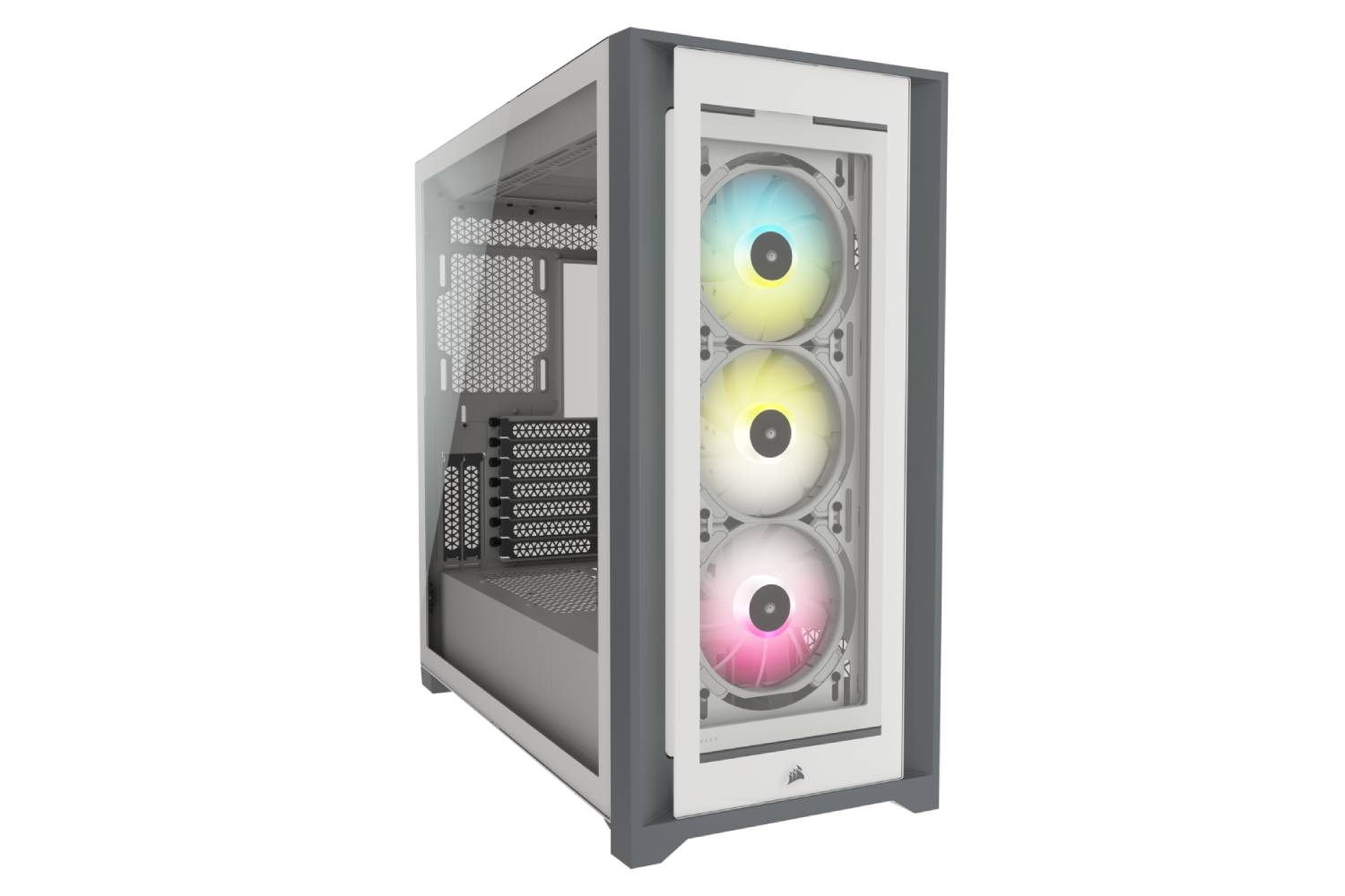 Corsair iCUE 5000X RGB Tempered Glass Mid-Tower ATX PC Smart Case — White