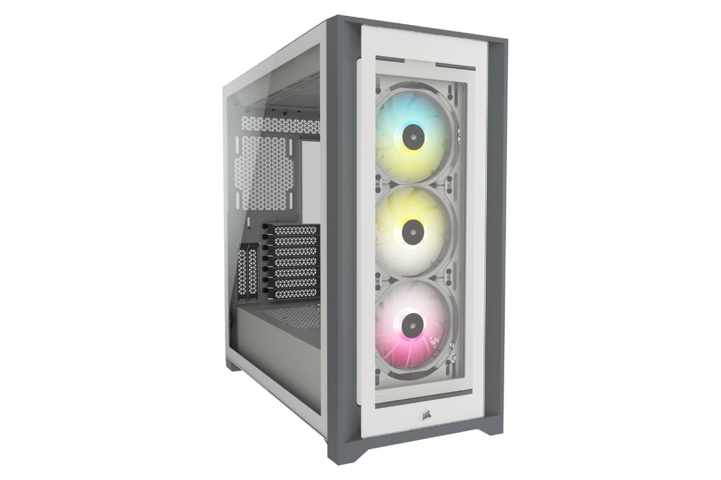 Corsair iCUE 5000X RGB Tempered Glass Mid-Tower ATX PC Smart Case — White