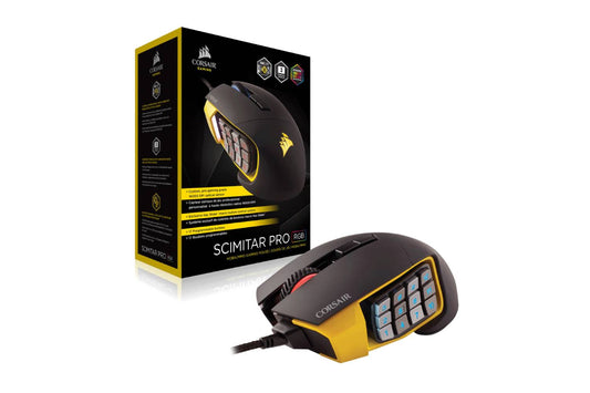 Corsair SCIMITAR PRO RGB Optical MOBA/MMO Gaming Mouse — Yellow