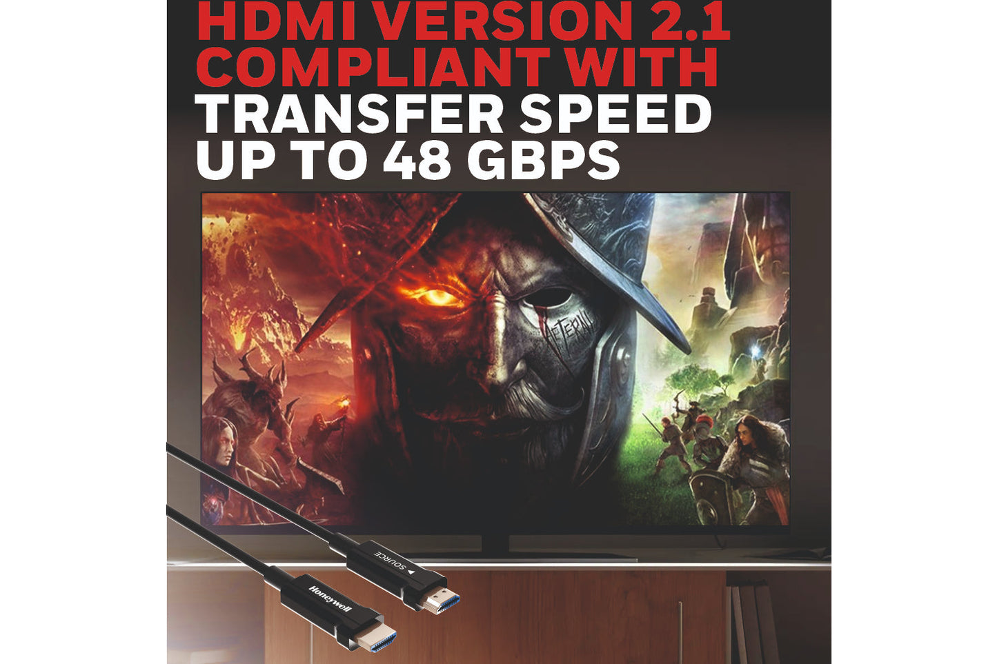 Honeywell HDMI 50 Mtr AOC 2.1 Compliant Cable-HDMI Cables-Honeywell-computerspace