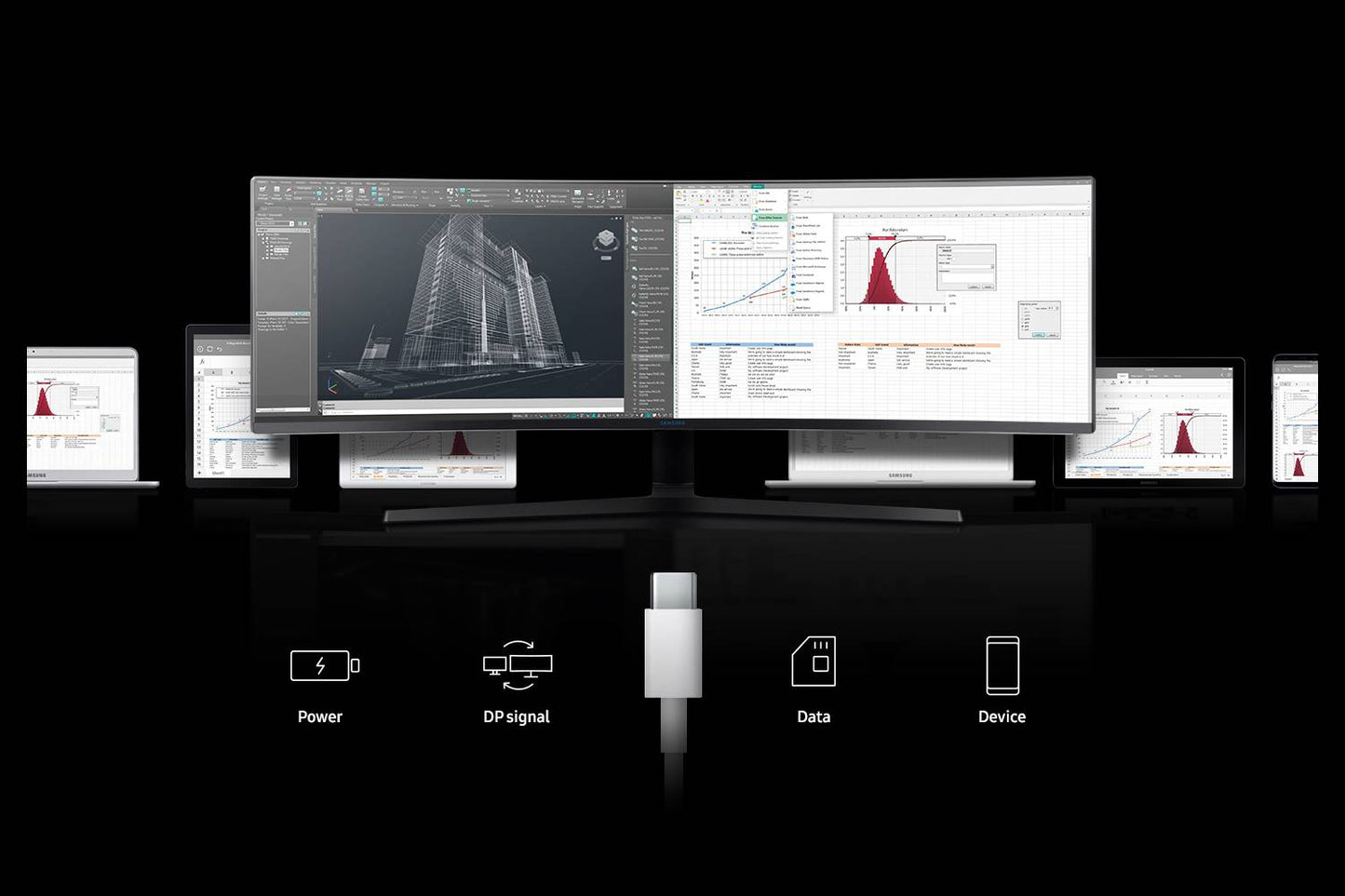Samsung 48.9 inch (124.2 cm) Curved Gaming Monitor USB-C LC49J890DKWXXL