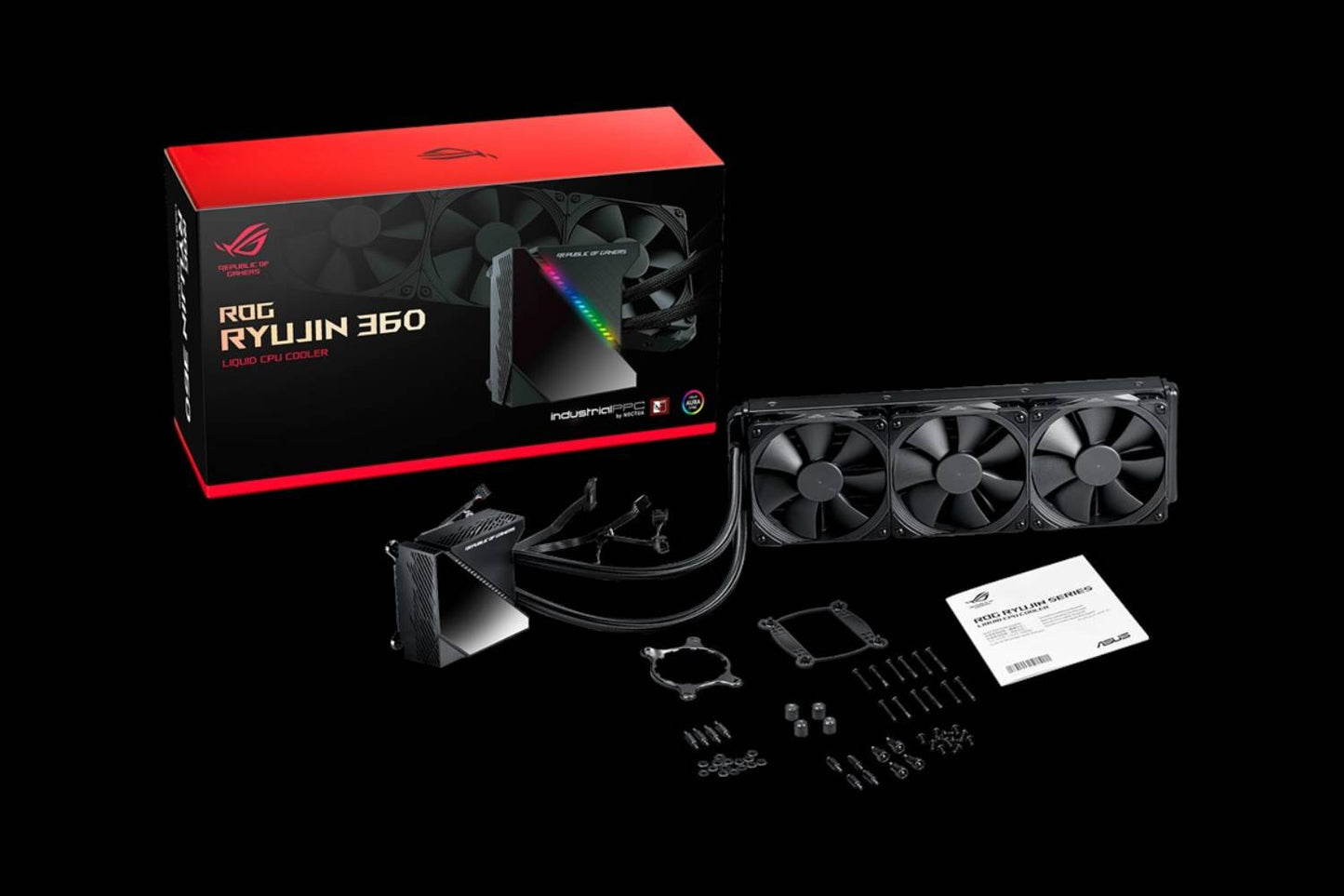 Asus ROG Ryujin 360 all-in-one liquid CPU cooler with LiveDash color OLED, Aura Sync RGB and 3x Noctua iPPC 2000 PWM 120mm radiator fans