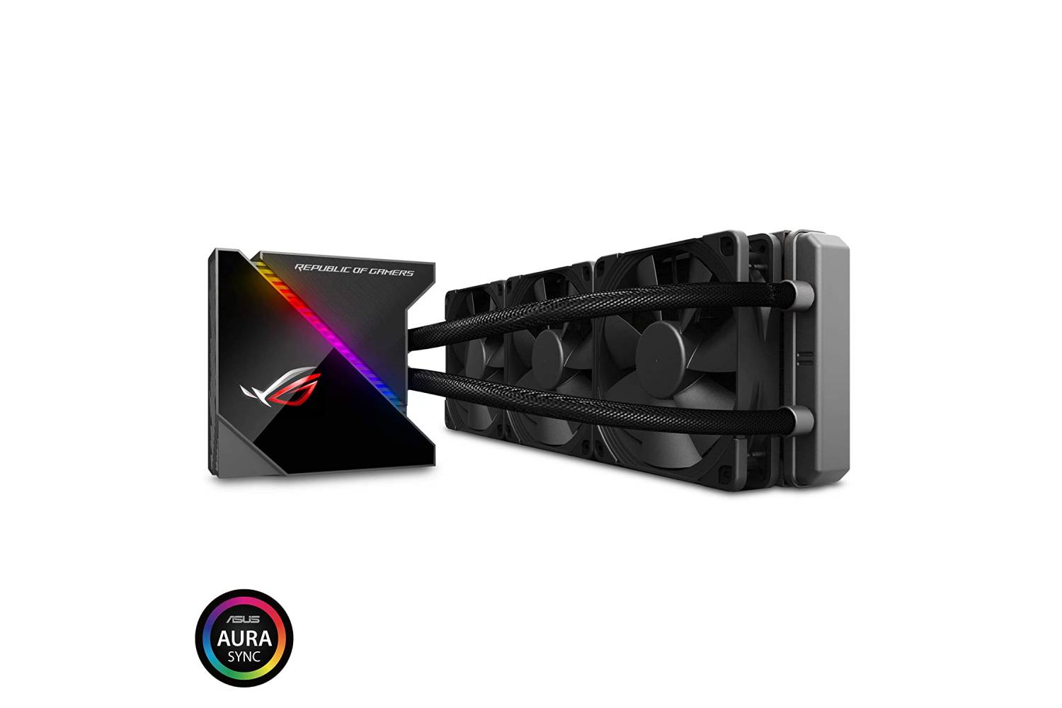 Asus ROG Ryujin 360 all-in-one liquid CPU cooler with LiveDash color OLED, Aura Sync RGB and 3x Noctua iPPC 2000 PWM 120mm radiator fans