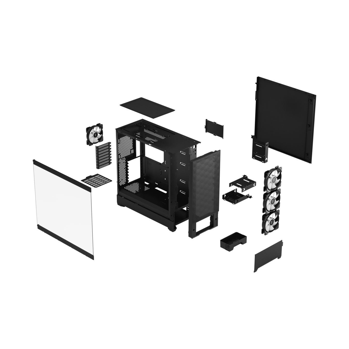 Fractal Design Pop XL Air RGB Black Tempered Glass Clear Tint E-ATX Computer Case - (FD-C-POR1X-06)-Cabinet-Fractal-computerspace