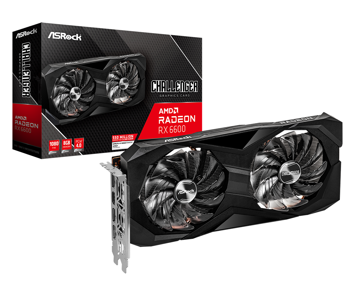 Asrock AMD Radeon RX 6600 Challenger D 8GB Graphics Card-GRAPHICS CARD-ASRock-computerspace