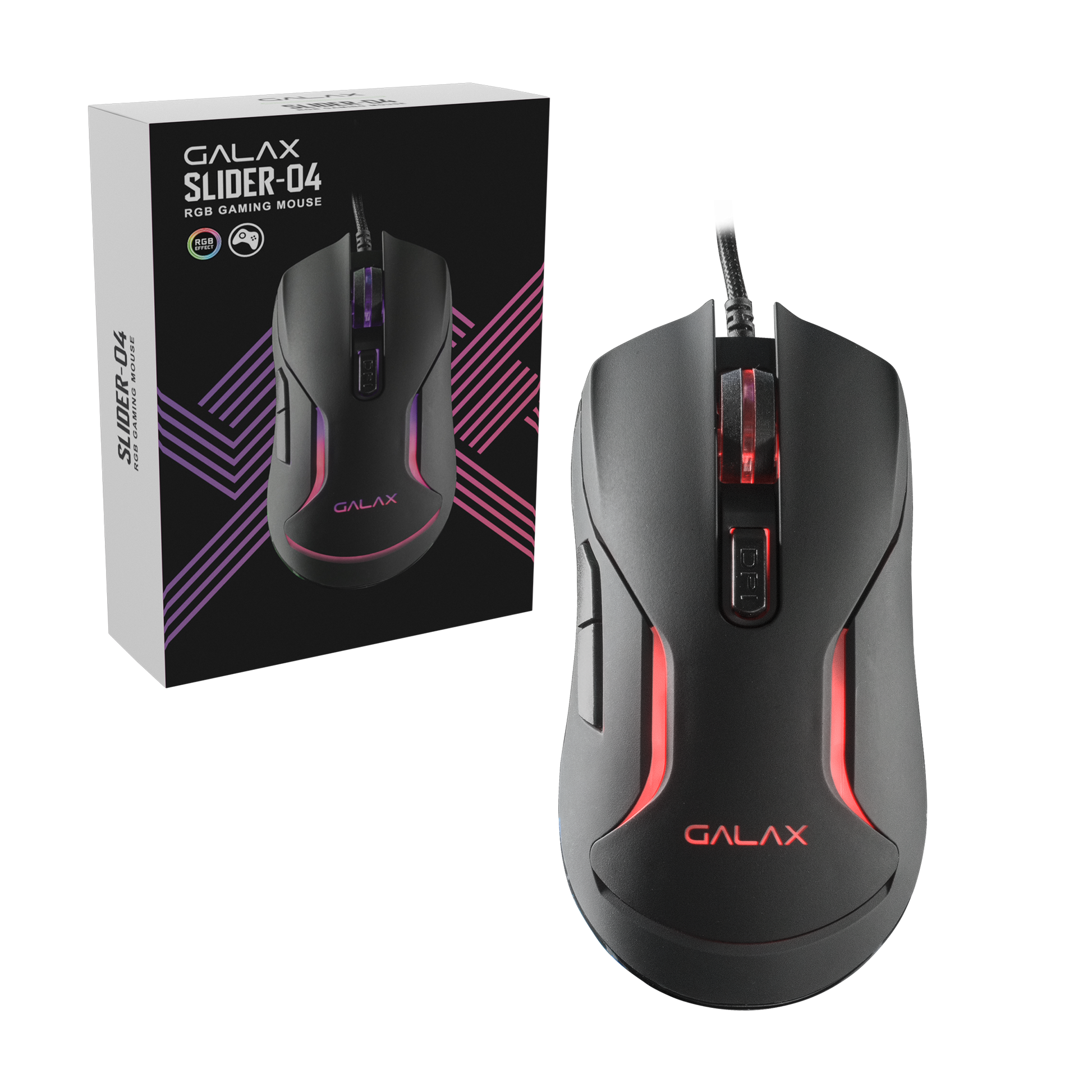 Galax USB Slider 04 6400DPI/ 4 Lights/ 6 Keys Gaming Mouse (SLD-04)-MOUSE-Galax-computerspace