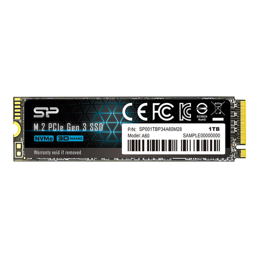 SP Silicon Power P34A60 1TB NVMe PCIe M.2 2280 SSD, 3D TLC NAND with SLC Cache, Up to 2200MB/s, Internal Solid State Drive for Desktop Laptop Computer-ssd-Silicon Power-computerspace