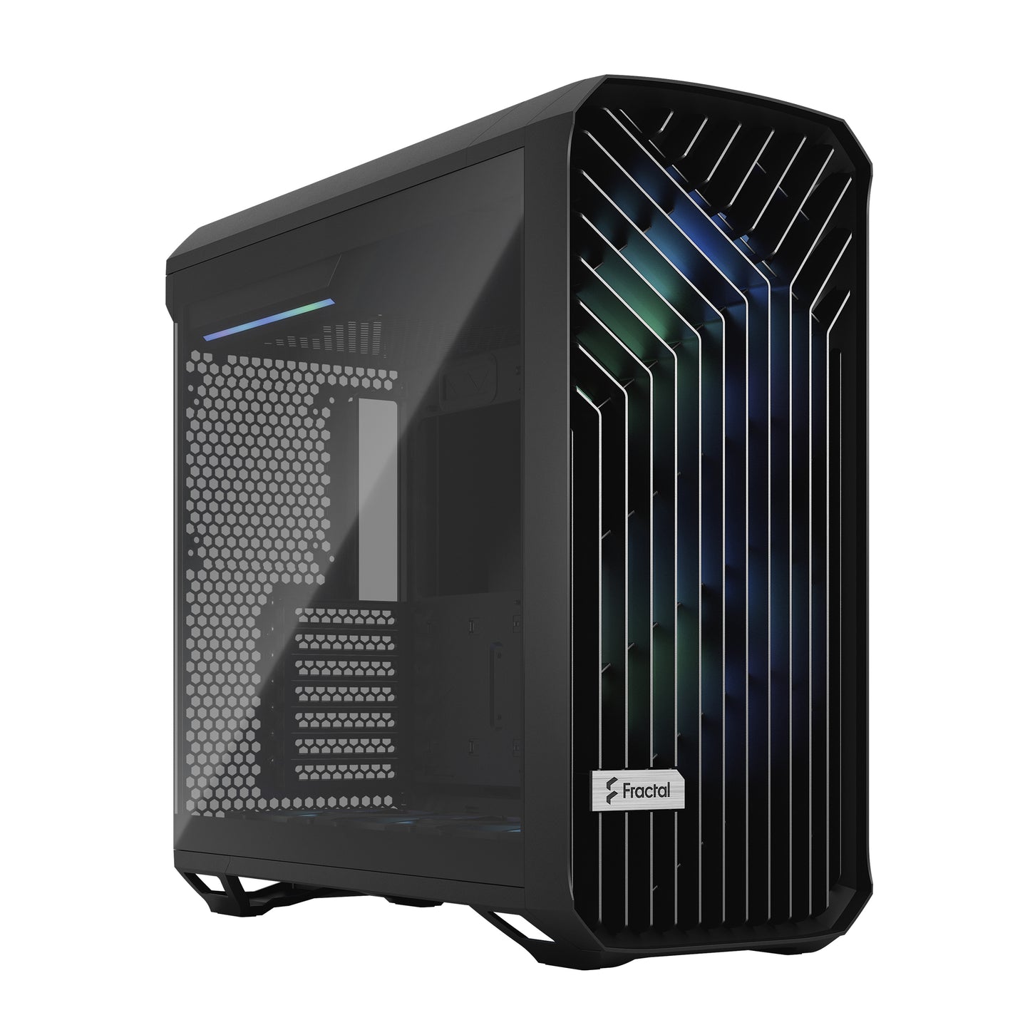 Fractal Torrent RGB Black TG ( Transparent Glass ) Light Tint Cabinet-Cabinets-Fractal-computerspace