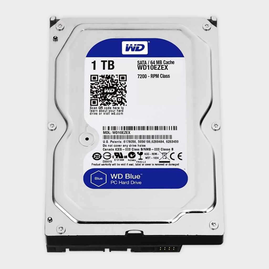 WD Blue PC Desktop Hard Drive 1 TB 64MB 7200 rpm WD10EZEX 3.5 inch