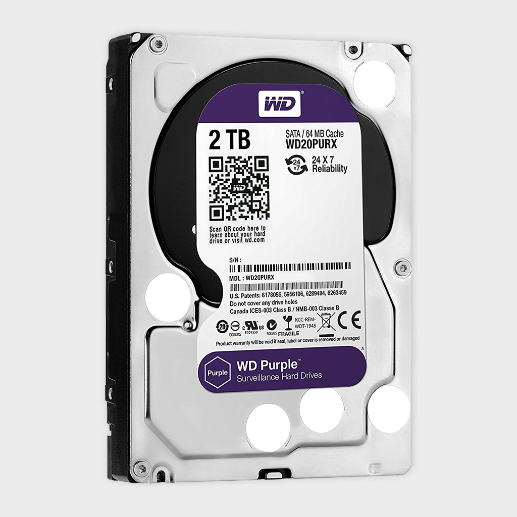 WD Purple 2TB SATA Internal Surveillance HDD (WD20PURZ)